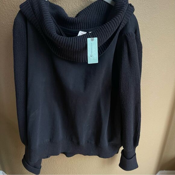 NWT Anthropologie Dolan Left Coast Black Cowl Neck Pullover Sweater 3X Gift - Picture 2 of 12